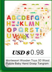 ELMAS Kids 3D Wooden Puzzle Cartoon Animals Gift