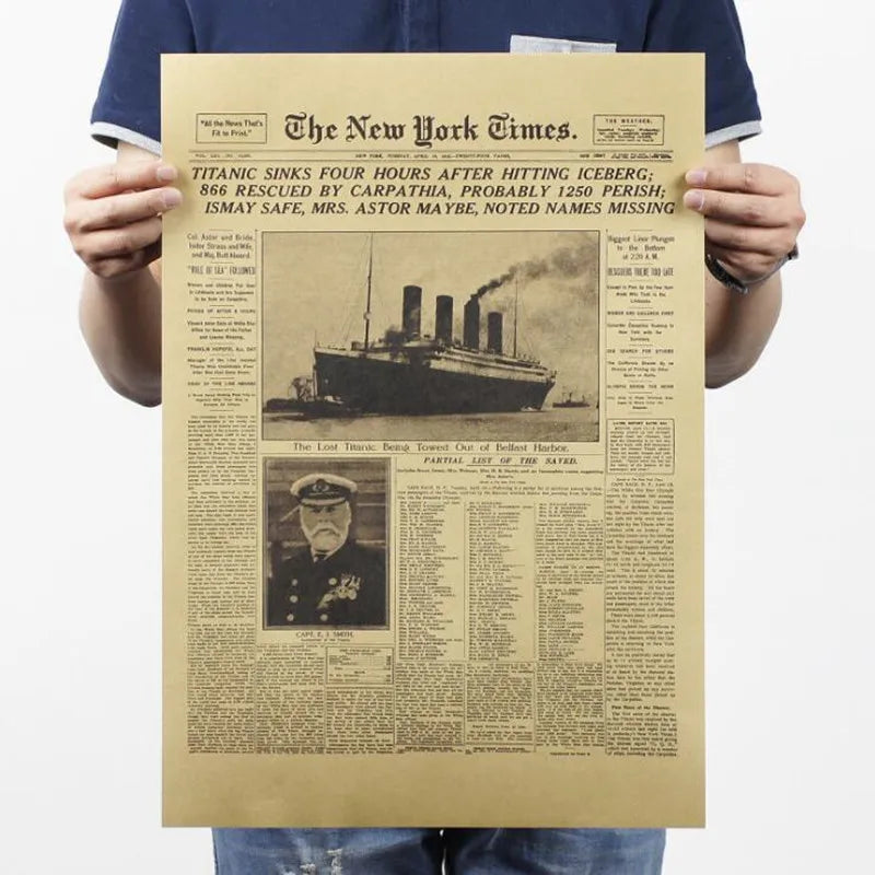 ELMAS Classic NY Times Titanic Shipwreck Wall Decor Stickers - Al Masam Stationery LLC