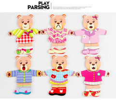 ELMAS Cartoon Change Clothes Wooden Puzzle Game for Kids - Al Masam Stationery LLC