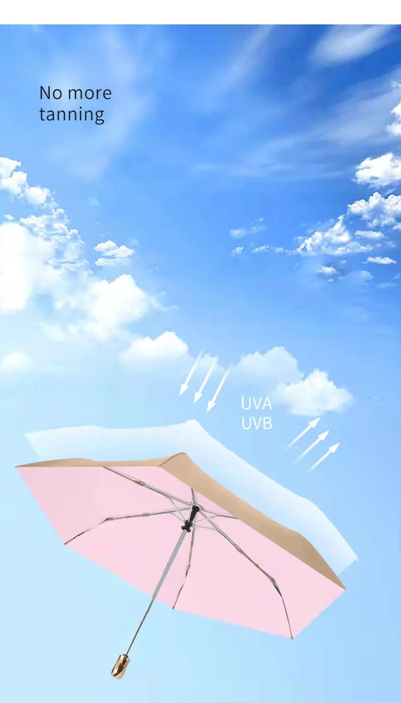 ELMAS Ultra-Light 6 Ribs Folding Gold Coating Umbrella - Al Masam Stationery LLC