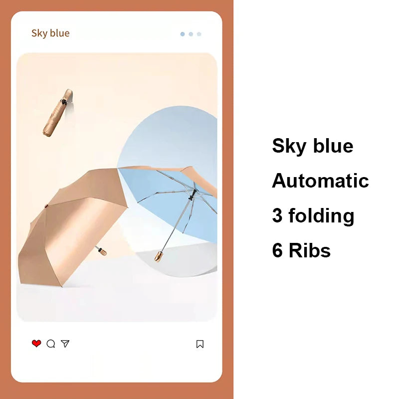 ELMAS New 6 Ribs Ultra-light Folding Umbrella for All - Al Masam Stationery LLC