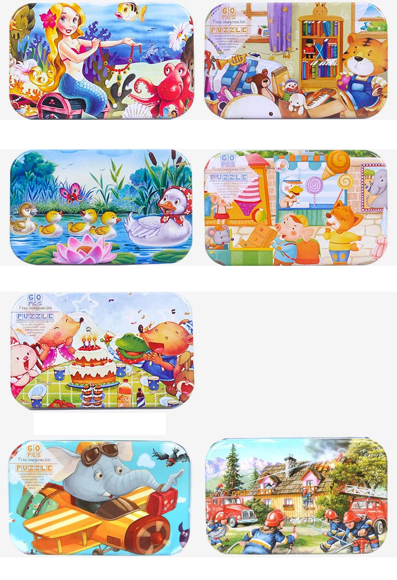 ELMAS Hot New 60 Pieces Wooden Puzzle Toys for Kids - Al Masam Stationery LLC