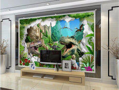 ELMAS Custom Photo Wallpaper Mural Ancient Dinosaur 3D - Al Masam Stationery LLC