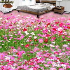 ELMAS 3D Floor Painted Flowers Wallpaper Home Decor - Al Masam Stationery LLC