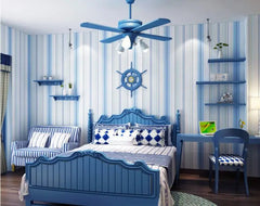 ELMAS Boys Wallpaper Blue/Pink Non-Woven Stripes - Al Masam Stationery LLC