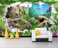 ELMAS Custom Photo Wallpaper Mural Ancient Dinosaur 3D - Al Masam Stationery LLC