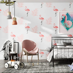 ELMAS Nordic Style Flamingo Wallpaper for Bedroom 3D Decor - Al Masam Stationery LLC