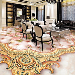 ELMAS Beibehang Rose Soft Marbles Custom Floor Tile 3D - Al Masam Stationery LLC