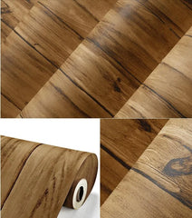 ELMAS Vintage Beibehang Nordic Wooden Wallpapers Striped - Al Masam Stationery LLC
