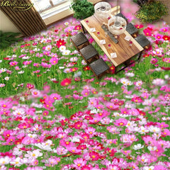 ELMAS Beibehang Custom 3D Floor Wallpaper Flowers - Al Masam Stationery LLC
