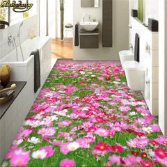 ELMAS Beibehang Custom 3D Floor Wallpaper Flowers - Al Masam Stationery LLC