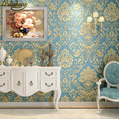 ELMAS Luxury Flock Glitter Silver Damask Wallpaper - Al Masam Stationery LLC