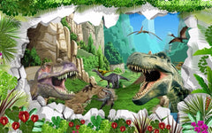 ELMAS Custom Photo Wallpaper Mural Ancient Dinosaur 3D - Al Masam Stationery LLC