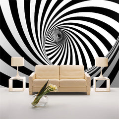 ELMAS Beibehang 3D Black and White Swirls Wall Art - Al Masam Stationery LLC