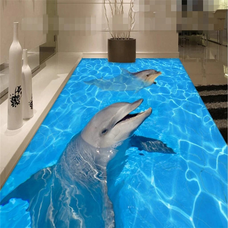 ELMAS Dolphin Water 3D PVC Floor Painting Stickers - Al Masam Stationery LLC