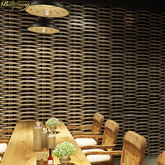 ELMAS Beibehang 3D Imitation Straw Wallpaper Retro Decor - Al Masam Stationery LLC
