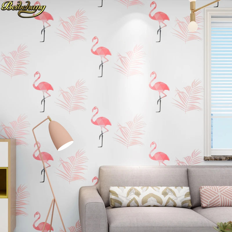 ELMAS Nordic Flamingo 3D Wallpaper for Home Decor - Al Masam Stationery LLC