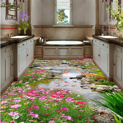 ELMAS Beibehang Custom Photo 3D Floor Park Creek Water - Al Masam Stationery LLC