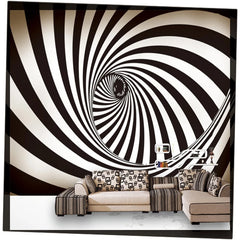 ELMAS Beibehang 3D Black and White Swirls Wall Art - Al Masam Stationery LLC
