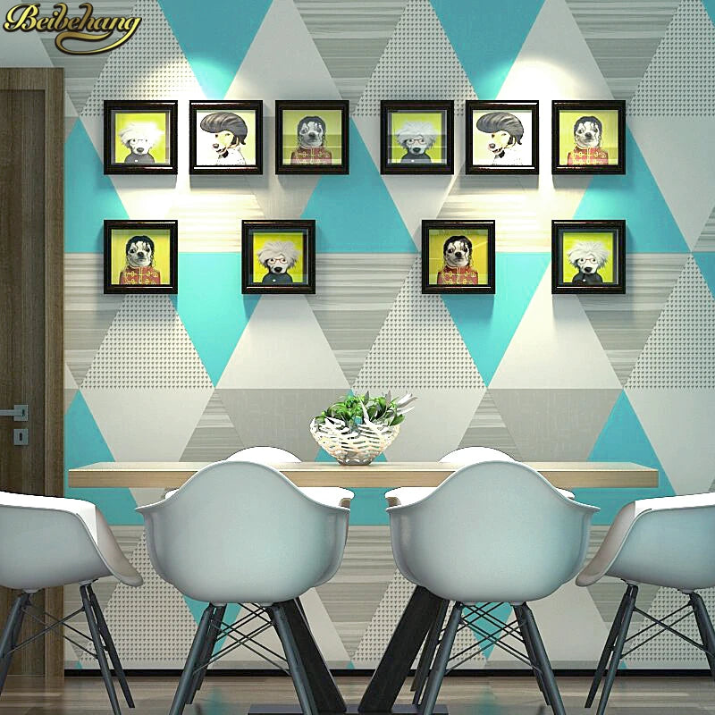 ELMAS Beibehang Nordic Style Wallpaper Geometric Lattice - Al Masam Stationery LLC