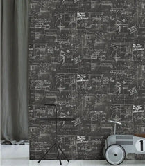 ELMAS Vintage Black Blackboard 3D Abstract Wallpaper - Al Masam Stationery LLC
