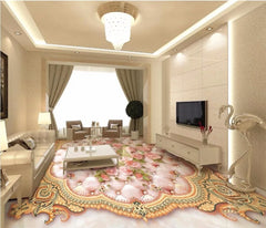 ELMAS Beibehang Rose Soft Marbles Custom Floor Tile 3D - Al Masam Stationery LLC