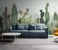 ELMAS Custom Tropical Cactus Wallpaper 3D Nature Mural - Al Masam Stationery LLC