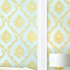 ELMAS Beibehang Luxury Classic Damask 3D Velvet Wallpaper - Al Masam Stationery LLC