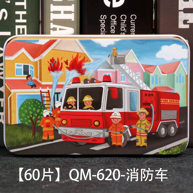 ELMAS New 60 Pieces Wooden Puzzles Kids Cartoon Fun - Al Masam Stationery LLC