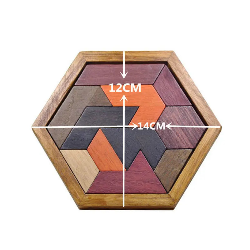 ELMAS Wooden Geometric Jigsaw Puzzles for Kids Fun - Al Masam Stationery LLC