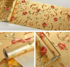 ELMAS Luxury 3D Gold Flicker Waterproof Wallpaper Roll - Al Masam Stationery LLC