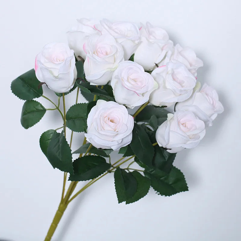 ELMAS 12 Heads Royal Blue Silk Flowers Bouquet Decor - Al Masam Stationery LLC