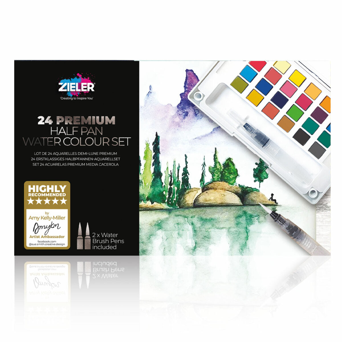 Zeiler 24 PREMIUM HALF PAN WATERCOLOUR SET