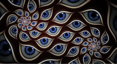 ELMAS Custom Photo Peacock Blue Eyelashes Wallpaper 3D - Al Masam Stationery LLC