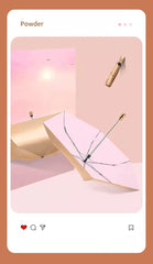 ELMAS Ultra-Light 6 Ribs Folding Gold Coating Umbrella - Al Masam Stationery LLC