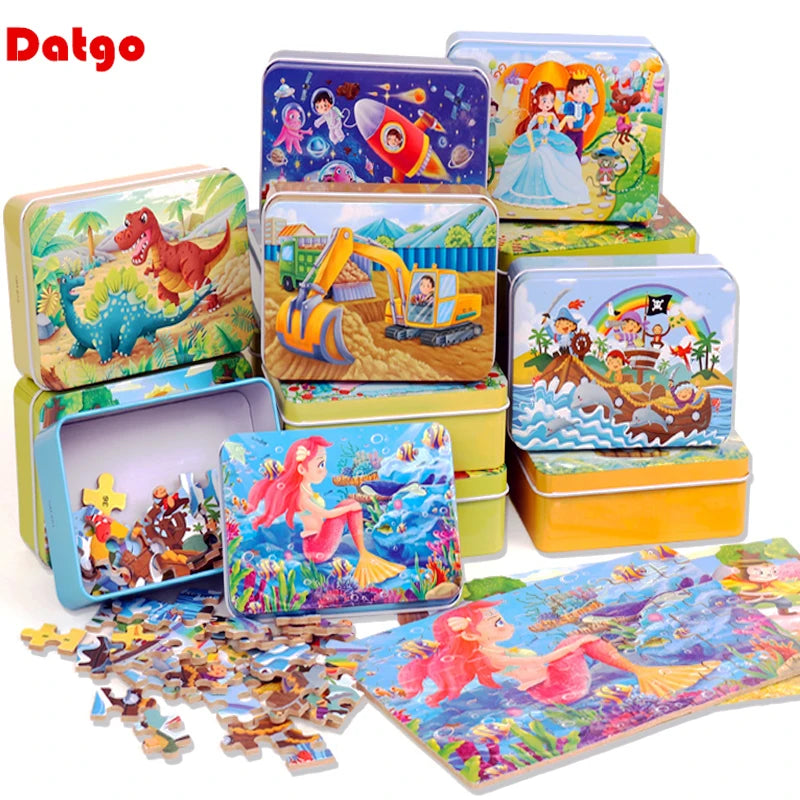 ELMAS New 60 Pieces Wooden Puzzles Kids Cartoon Fun - Al Masam Stationery LLC
