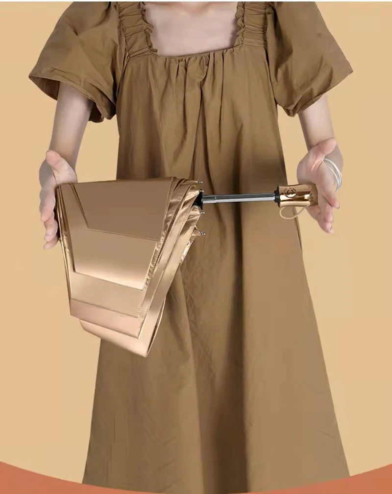 ELMAS Ultra-Light 6 Ribs Folding Gold Coating Umbrella - Al Masam Stationery LLC