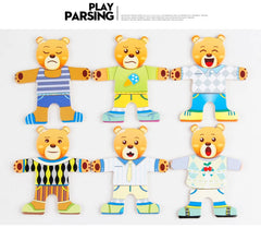 ELMAS Cartoon Change Clothes Wooden Puzzle Game for Kids - Al Masam Stationery LLC
