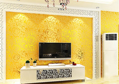 ELMAS Beibehang 3D Luxury Gold Flicker Wallpaper Roll - Al Masam Stationery LLC
