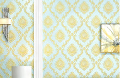 ELMAS Beibehang Luxury Classic Damask 3D Velvet Wallpaper - Al Masam Stationery LLC