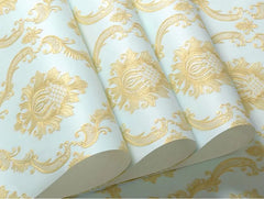 ELMAS Beibehang Luxury Classic Damask 3D Velvet Wallpaper - Al Masam Stationery LLC