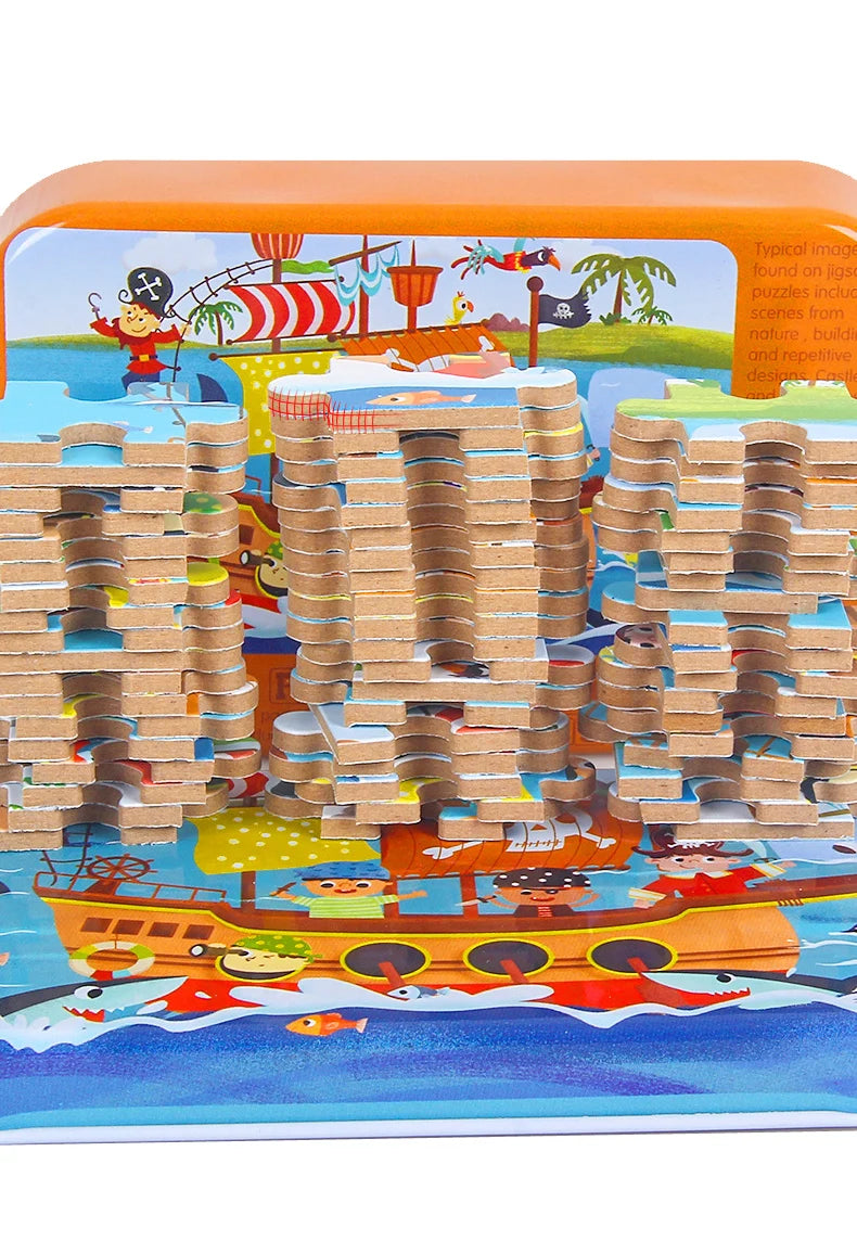 ELMAS Hot New 60 Pieces Wooden Puzzle Toys for Kids - Al Masam Stationery LLC