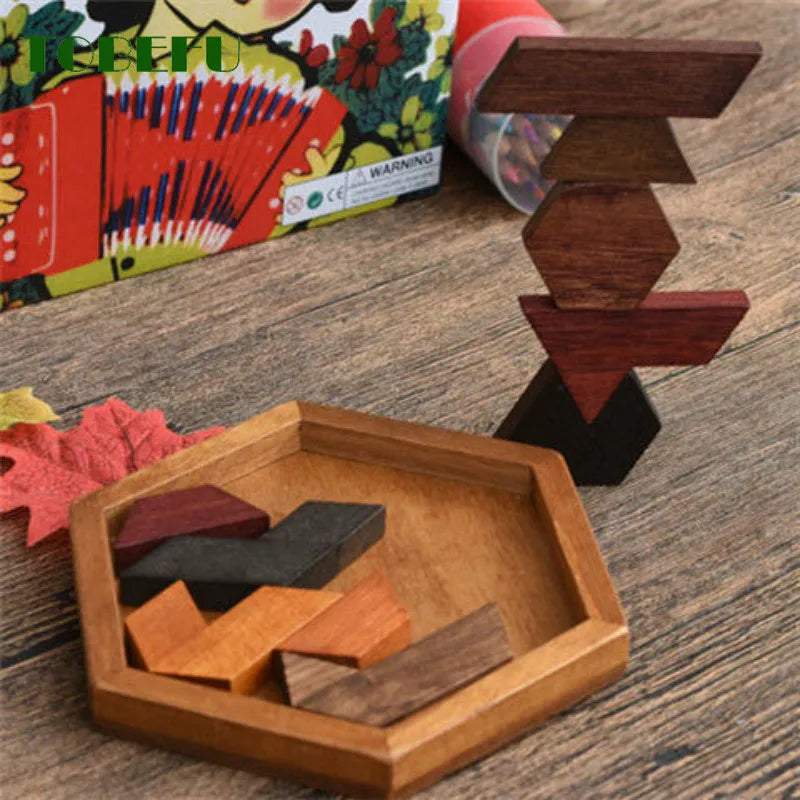 ELMAS Wooden Geometric Jigsaw Puzzles for Kids Fun - Al Masam Stationery LLC