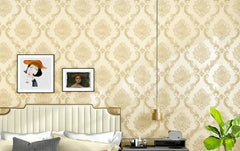 ELMAS Classic Damask 3D Velvet Wallpaper for Home Decor - Al Masam Stationery LLC