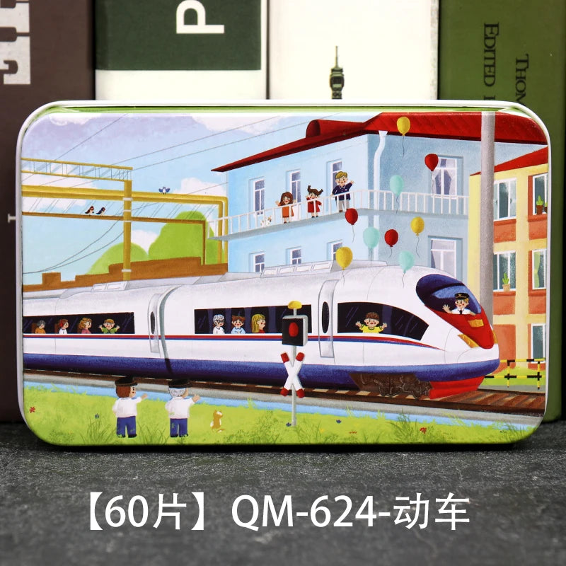 ELMAS New 60 Pieces Wooden Puzzles Kids Cartoon Fun - Al Masam Stationery LLC