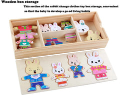 ELMAS Cartoon Change Clothes Wooden Puzzle Game for Kids - Al Masam Stationery LLC