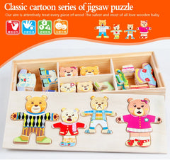 ELMAS Cartoon Change Clothes Wooden Puzzle Game for Kids - Al Masam Stationery LLC