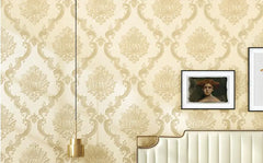 ELMAS Beibehang Luxury Classic Damask 3D Velvet Wallpaper - Al Masam Stationery LLC