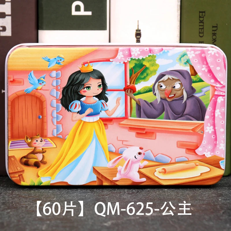 ELMAS New 60 Pieces Wooden Puzzles Kids Cartoon Fun - Al Masam Stationery LLC