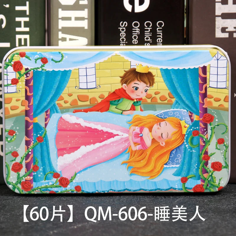 ELMAS New 60 Pieces Wooden Puzzles Kids Cartoon Fun - Al Masam Stationery LLC